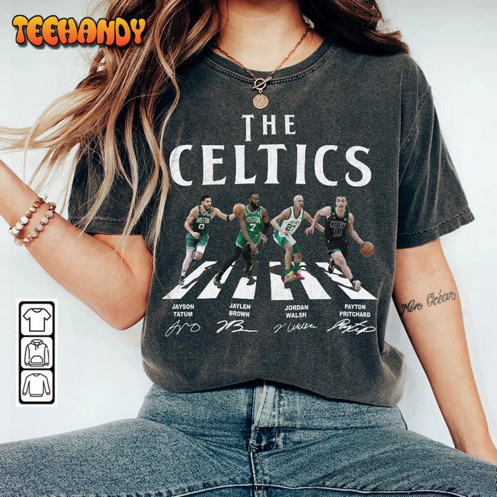 Celtics Walking Abbey Road Signatures Basketball Shirt