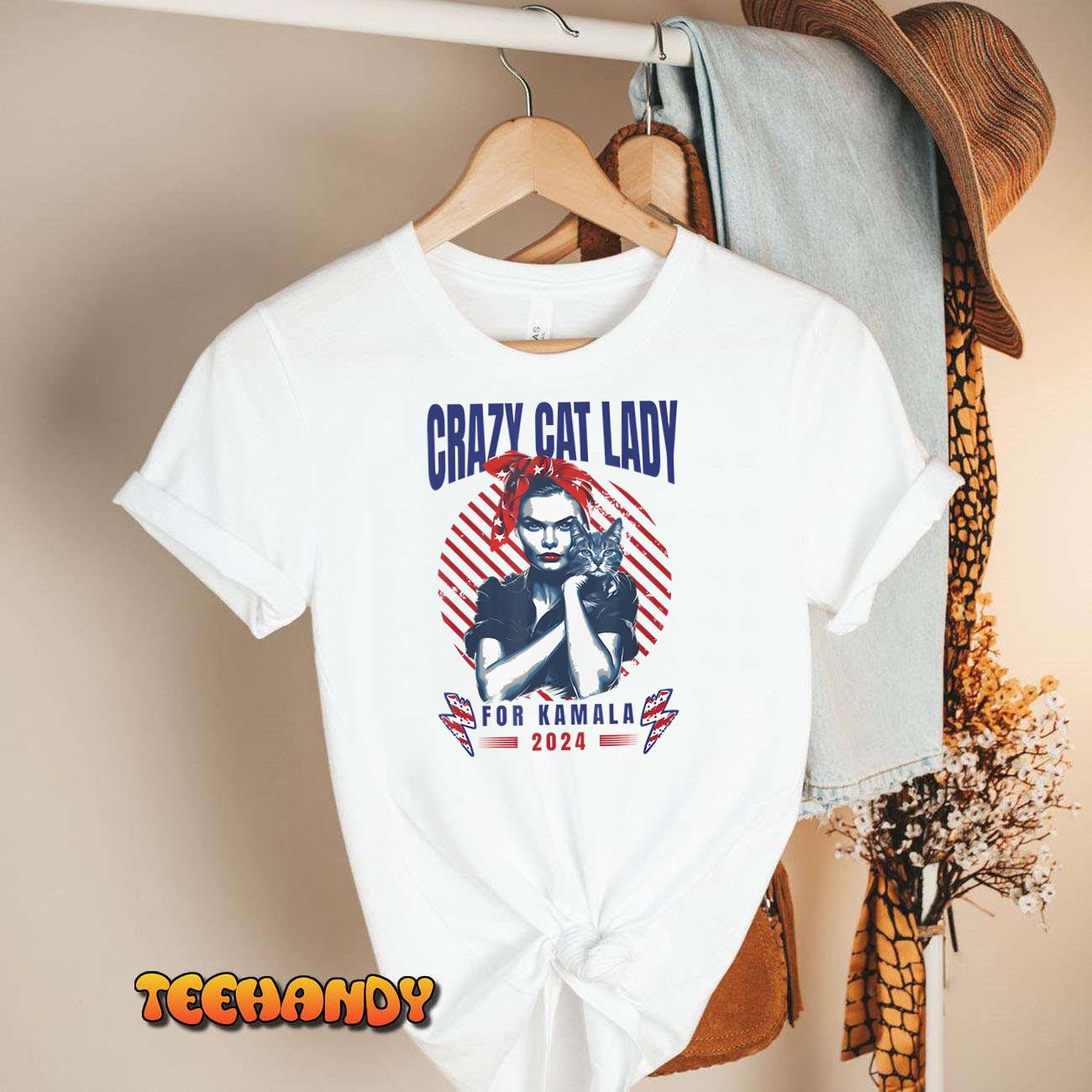 Crazy Cat Lady For Kamala 2024 T-Shirt