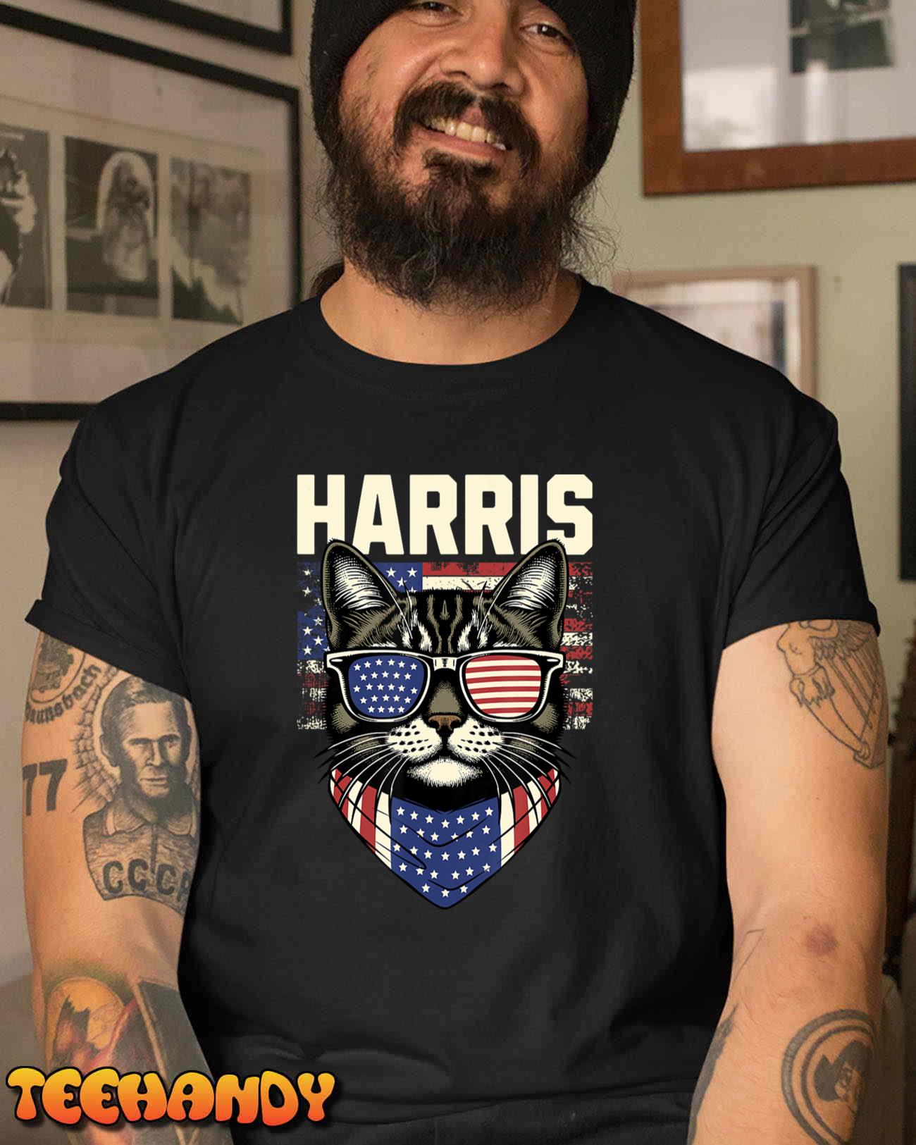 Kamala Harris for President 2024, Funny Cat Graphic T-Shirt