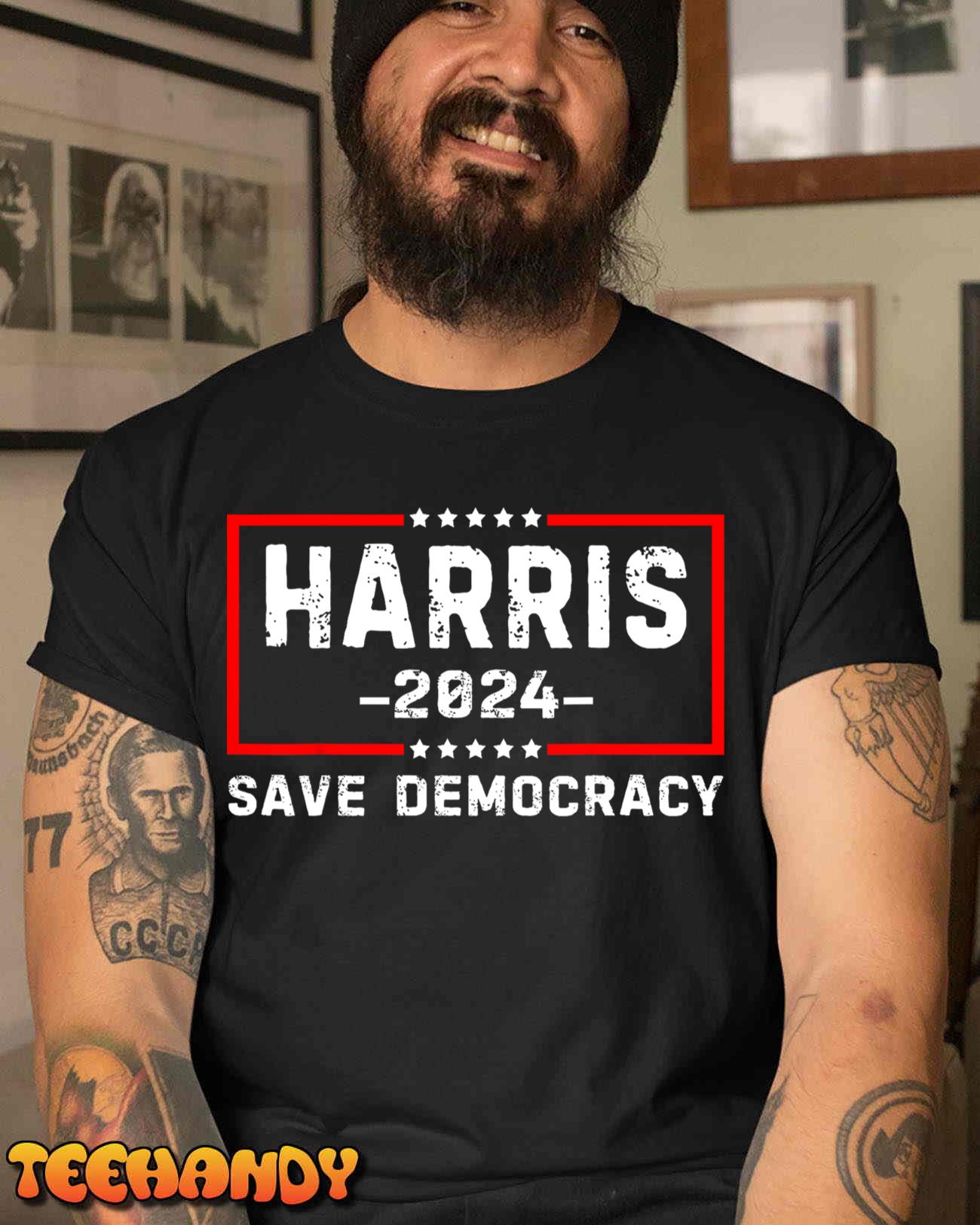 Kamala Harris- Harris 2024 US Flag Democratic President T-Shirt