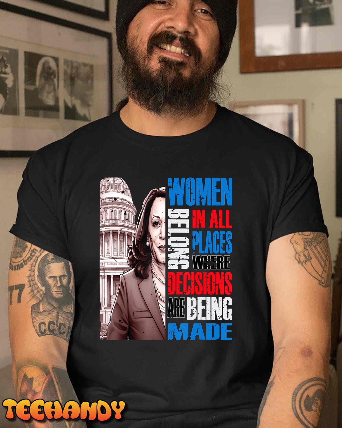 Kamala Harris President 2024 Women Belong in all places T-Shirt