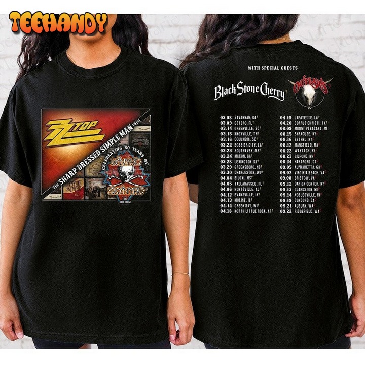 Lynyrd Skynyrd ZZ Top Tour 2024 Shirt, Sharp Dressed Simple Man US Tour Shirt