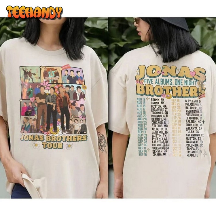 Vintage Jonas 2024 Tour T-Shirt, JB Five Albums One Night Tour T Shirt